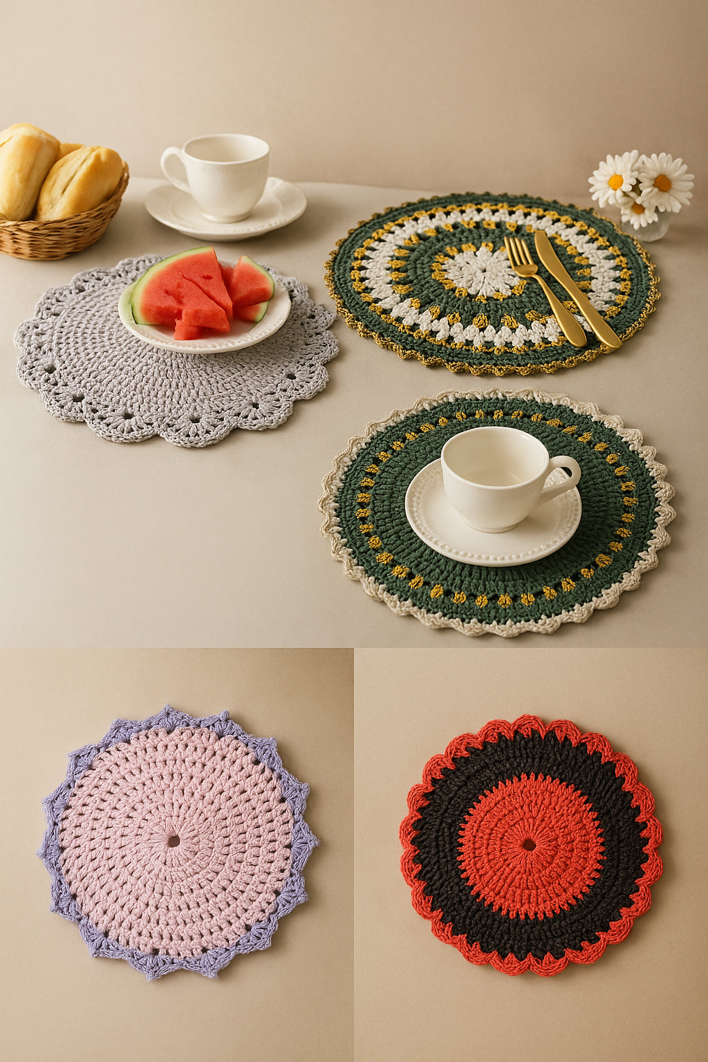 Kit Sousplat Artesanal – Mesa Posta Premium